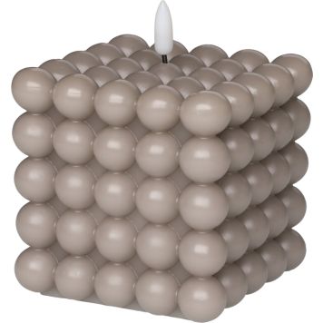 Kuplakynttilä 3D liekki 10 cm harmaa