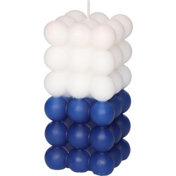 Kuplakynttilä 12 cm sinivalkoinen