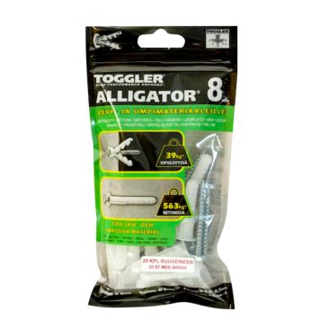 Seinätulppa Alligator 8 mm AF8-20 20 kpl