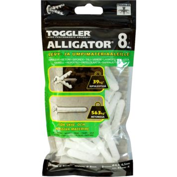 Levyseinäkiinnike Alligator Laippa AF8-50 8 mm 50 kpl