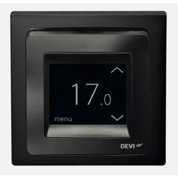 Yhdistelmätermostaatti DEVIreg™ Touch Musta 85 x 85 mm