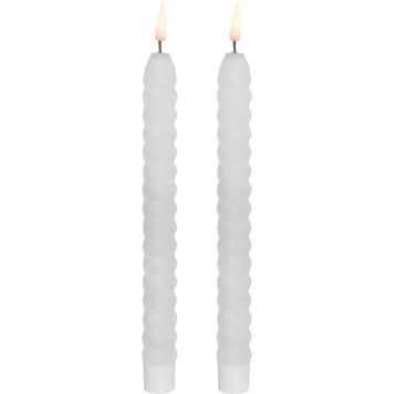 LED-kierrekynttilä 25 cm valkoinen 2 kpl