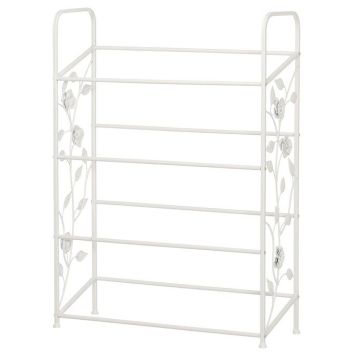 Kenkäteline 4living Rose valkoinen 46 x 16,5 x 62 cm