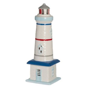 Lyhty 4living Light House tummansininen/valkoinen 32 cm