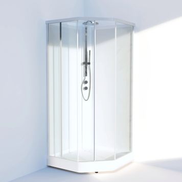 Suihkukaappi Svedbergs Ritual valkoinen/kirkas-valkolasi 90 x 90 cm