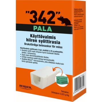 Hiirentorjunta syöttirasia 342 palasyötti 2 x 25 g