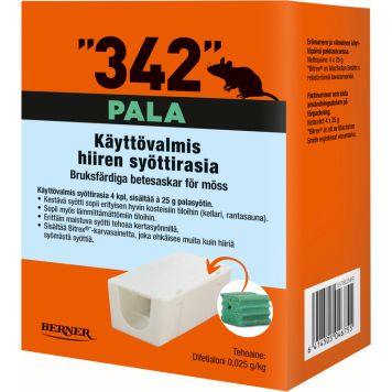 Hiirentorjunta syöttirasia 342 palasyötti 4 x 25 g