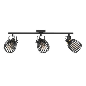 Spottivalaisin Eglo Girona Musta/Harjattu messinki 3-os