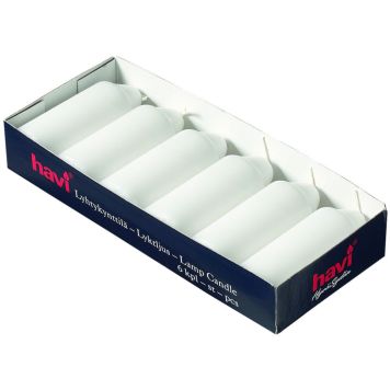 Lyhtykynttilä Havi 12 h valkoinen 6 kpl