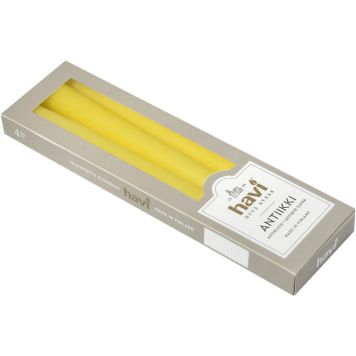 Antiikkikynttilä Havi 28 cm 4 kpl keltainen