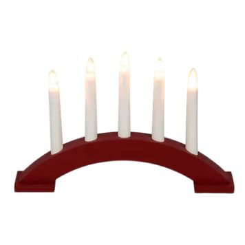 Kynttelikkö Konstsmide punainen 5-os