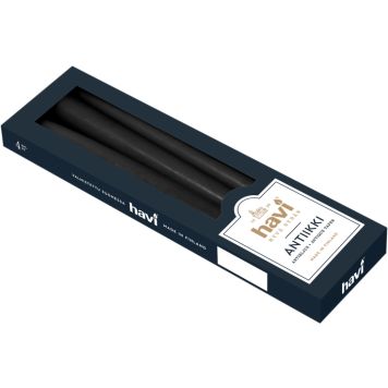 Antiikkikynttilä Havi 28 cm 4 kpl musta