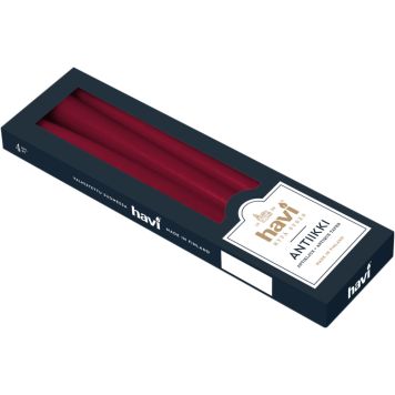 Antiikkikynttilä Havi 28 cm 4 kpl viininpunainen