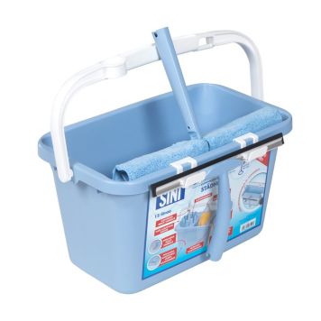 Sanko ja teline ikkunanpesuvälineille Sini 15 l