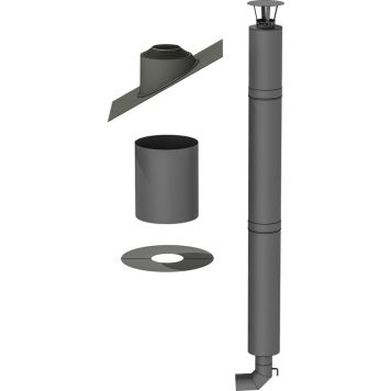 Korpi- ja hohtokamiinapiippu Pisla HTT Musta