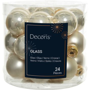 Joulupallolajitelma 2,5 cm 24 kpl vaaleakulta