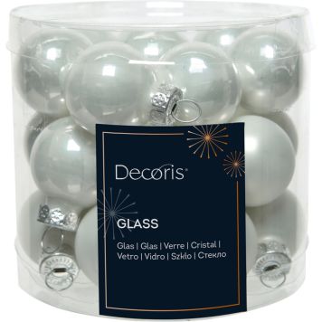 Joulupallolajitelma 2,5 cm 24 kpl lumenvalkoinen