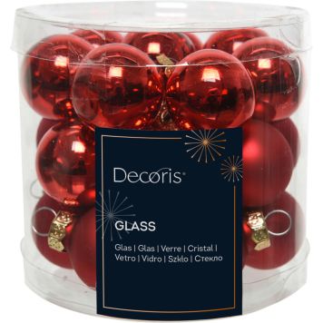 Joulupallolajitelma 2,5 cm 24 kpl punainen