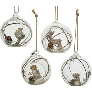 Joulupallo eläinkoriste 8 cm lajitelma