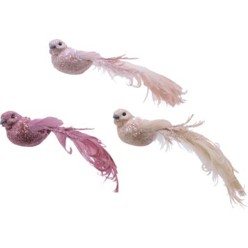 Joulukoriste lintu klipsillä pinkki lajitelma