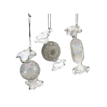 Joulukoriste lasikarkki 9 cm kirkas lajitelma