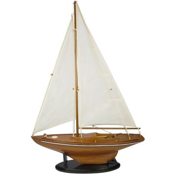 Purjevene jalustalla Weiste ruskea/valkoinen 45 x 11 x 65 cm