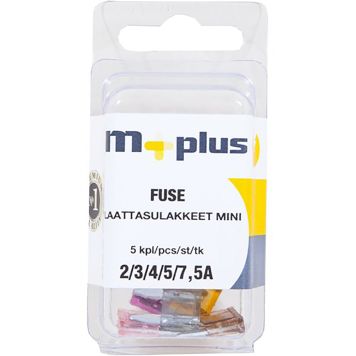 Laattasulakelajitelma mini M+ 2/3/4/5/7,5 A