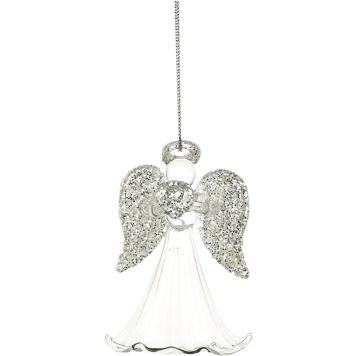 Lasienkeli 6 cm kirkas-hopea