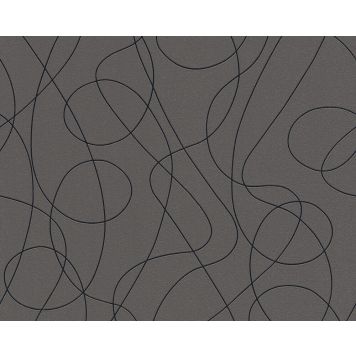 Kuitutapetti Graafinen Harmaa/Metallinhohto