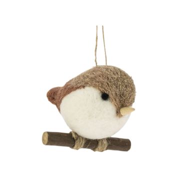 Joulukoriste huopalintu oksalla 6x7 cm