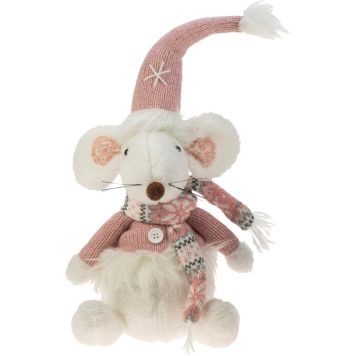 Koristehiiri istuva 37 cm roosa