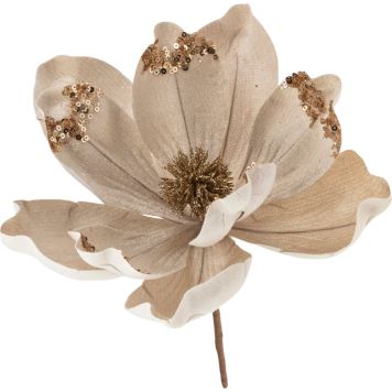 Joulukoriste kangaskukka 25 cm beige