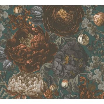 Kuitutapetti A.S. Creation Michalsky Bloom 39979-3 petrooli-oranssi