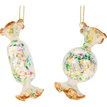 Joulukoriste lasikarkki 9 cm värikäs lajitelma