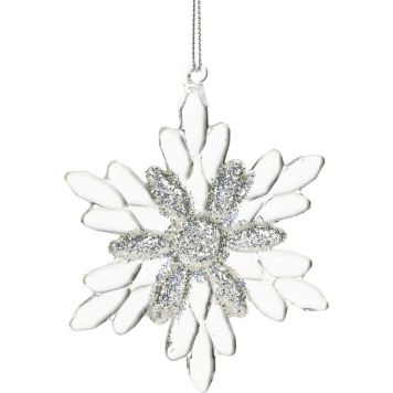 Joulukoriste lumihiutale 9 cm kirkas