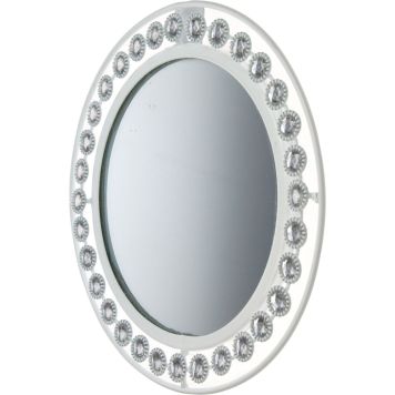 Peili Weiste 22 cm valkoinen kristallikehys