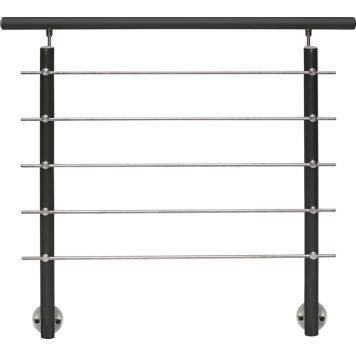 Kaidesarja Treba AG5 Alumiini Antrasiitti Sivusta Asennus