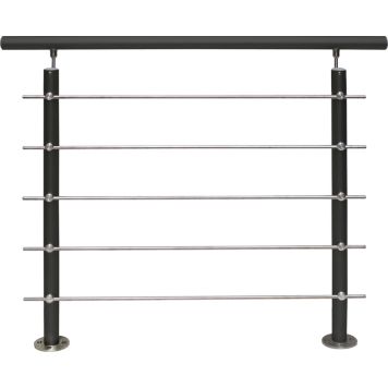 Kaidesarja Treba AG6 Alumiini Antrasiitti Päältä Asennus