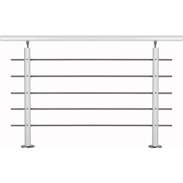 Kaidesarja Treba AG8 Alumiini Valkoinen Päältä Asennus