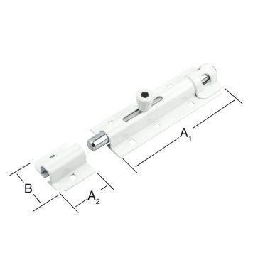 Työntösalpalukko 130 x 43,5 mm valkoinen