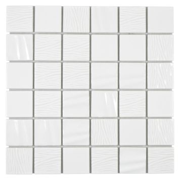 Mosaiikkilaatta Fliesen Quadrat valkoinen 29,5 x 29,5 cm