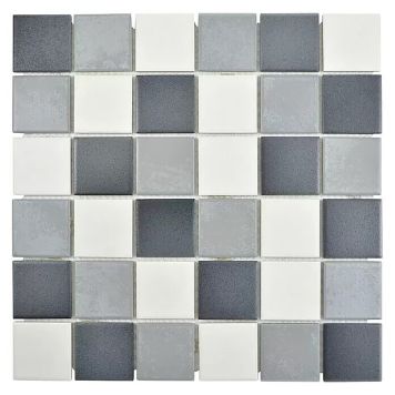 Mosaiikkilaatta Fliesen Quadrat Mix harmaa/musta 30,6 x 30,6 cm
