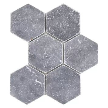 Mosaiikki Hexagon Bardiglio Antique Marble XNT HX140 Antrasiitti 19,9 x 26,2 cm