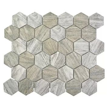 Mosaiikkilaatta Fliesen Hexagon Curio harmaa 32,5 x 28,1 cm