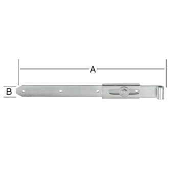 Säädettävä sarana suora 800 mm sinkitty