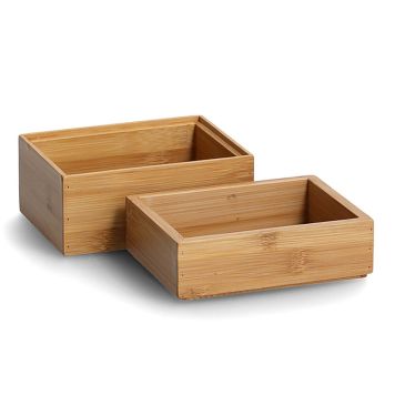 Säilytyslaatikko Zeller bambu 14,5 x 11 cm 2 kpl setti