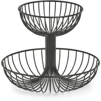 Hedelmäkulho Zeller 2- kerroksinen Metalli Musta