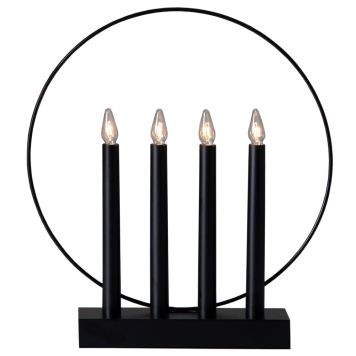 Kynttelikkö Eglo Glossy musta 4-os