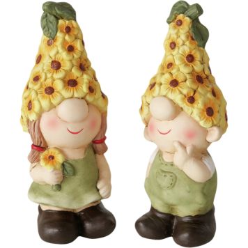 Puutarhapatsas kukkahattutonttu 21 cm lajitelma