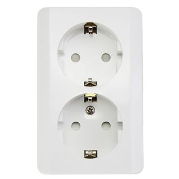 Pistorasia Harju Lumi 2-os. IP20 Valkoinen 65 x 101 mm